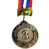 Медаль наградная 3-место большая (6,0*0,3см. с ленточкой триколор) No.96-3